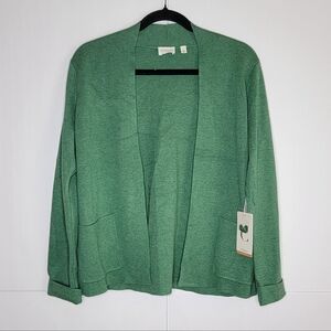 Cyrus Green Open Front Cardigan Lightweight Pocket Sweater Size S